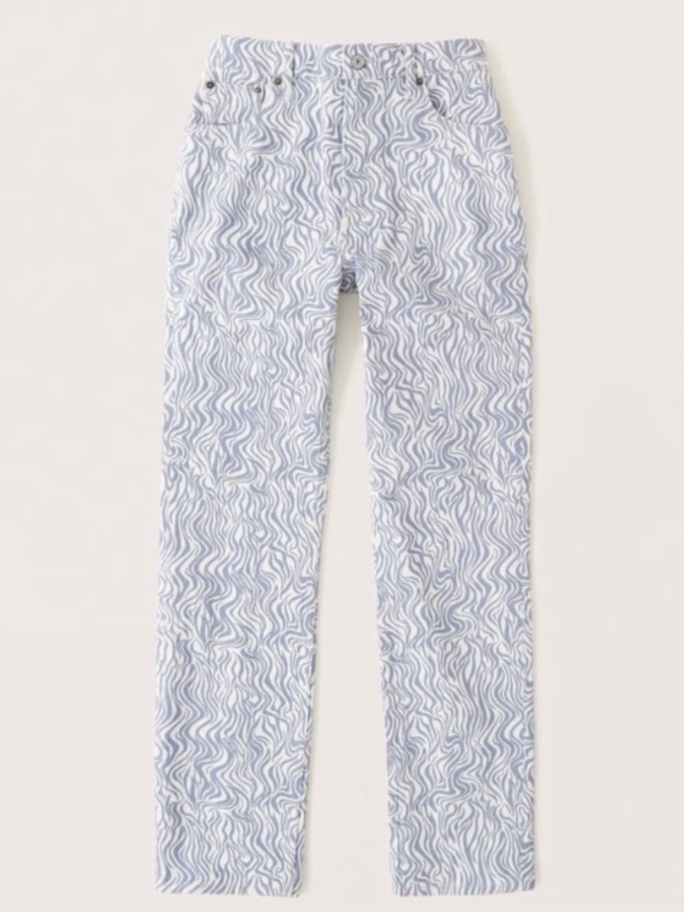 Abercrombie & Fitch wavy swirl print 90’s straight ultra high rise jeans size 26